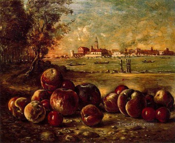 Impressionist Still Life Painting - still life in venetian landscape Giorgio de Chirico Impressionist
